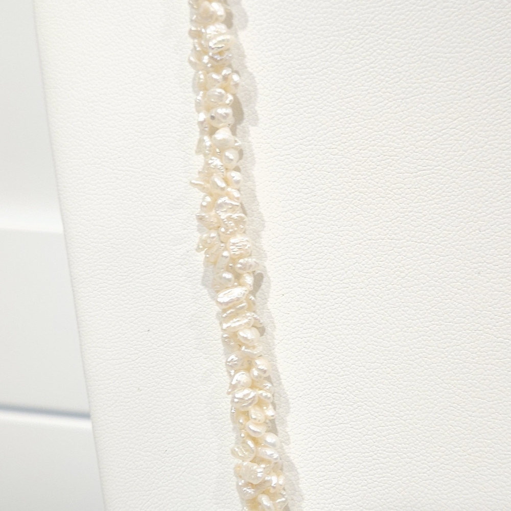 Vintage Pearl Necklace Genuine Freshwater Pearl 30" Beaded Multistrand Cream - Picture 7 of 16